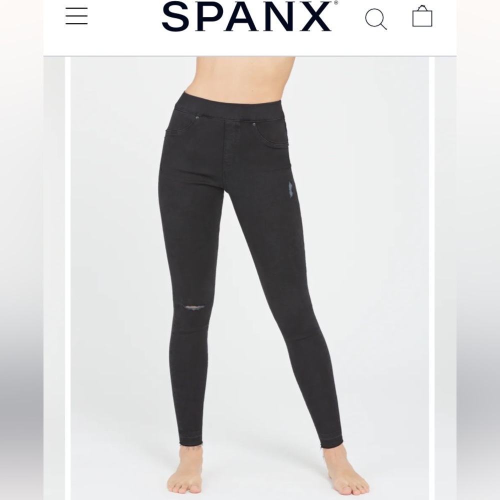 Spanx Vintage Distressed Ankle Skinny Jeans